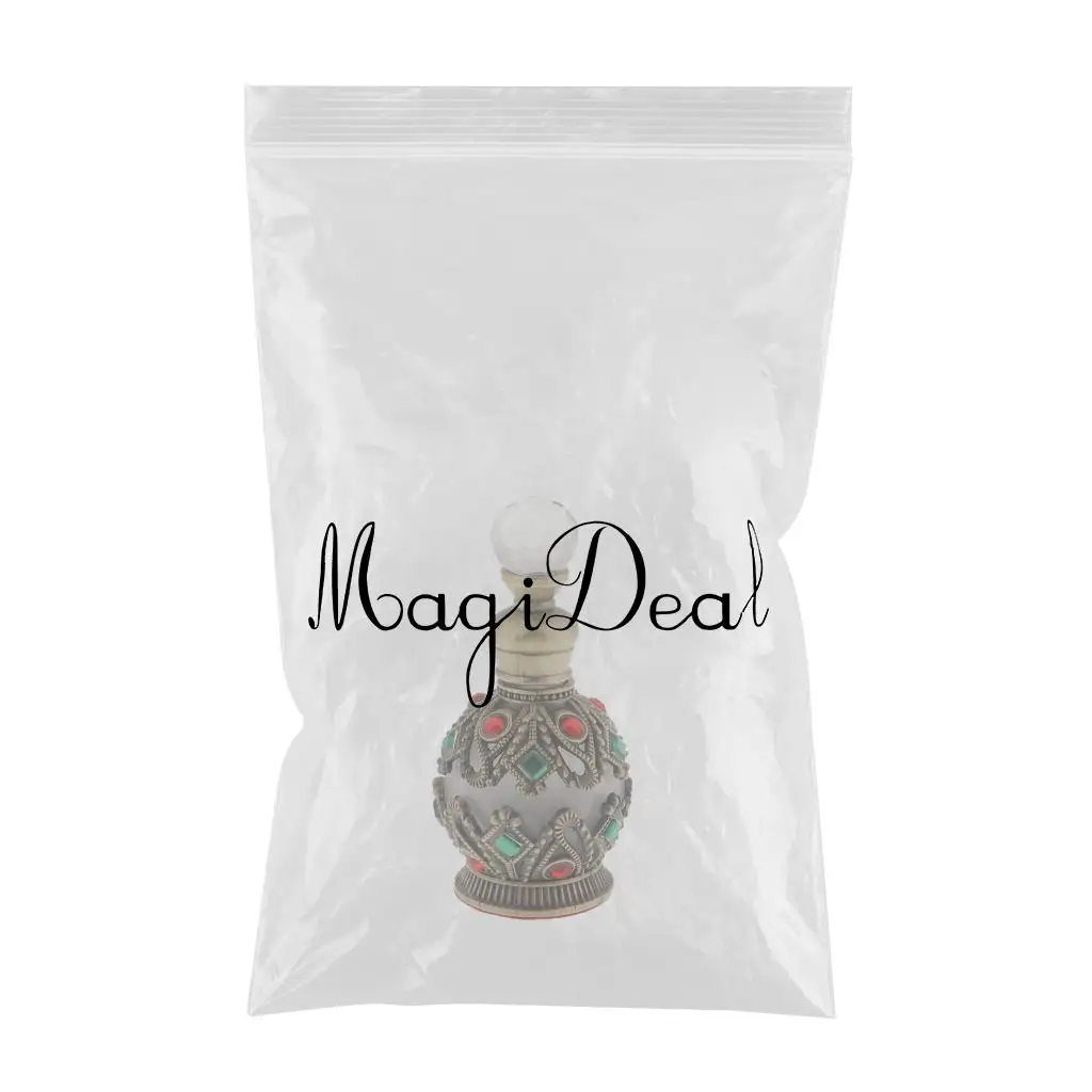 MagiDeal Beautiful Antique 15ml Refillable Glass Perfume Bottles Case Box for Elegant Woman Wedding Gift #1