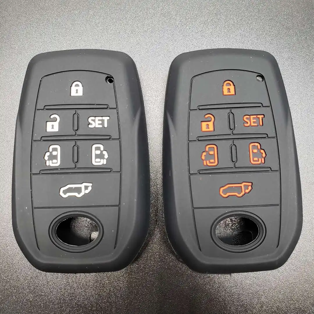 

6 Button Key Case FOB Shell For TOYOTA Alphard Vellfire PREVIA Voxy Vizi RAV4 Highlander,Silikon Silicon Cover Remote