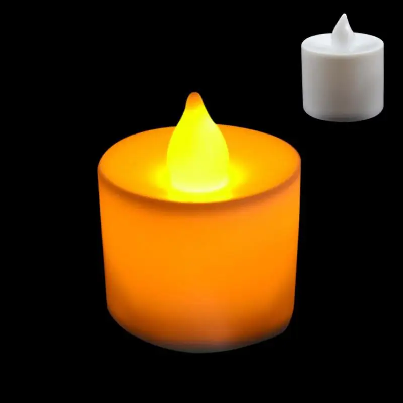 Домашняя лампа со светодиодными свечами светодиодная пластиковая свеча форма светильник fliker беспламенный для свадьбы/вечерние/праздничные - Цвет: Yellow Light