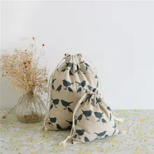 YILE хлопок белье Draw String Сортировка сумка путешествия одежда хранилище ювелирных изделий и другие подарочные сумки синий голубь размер-выбор