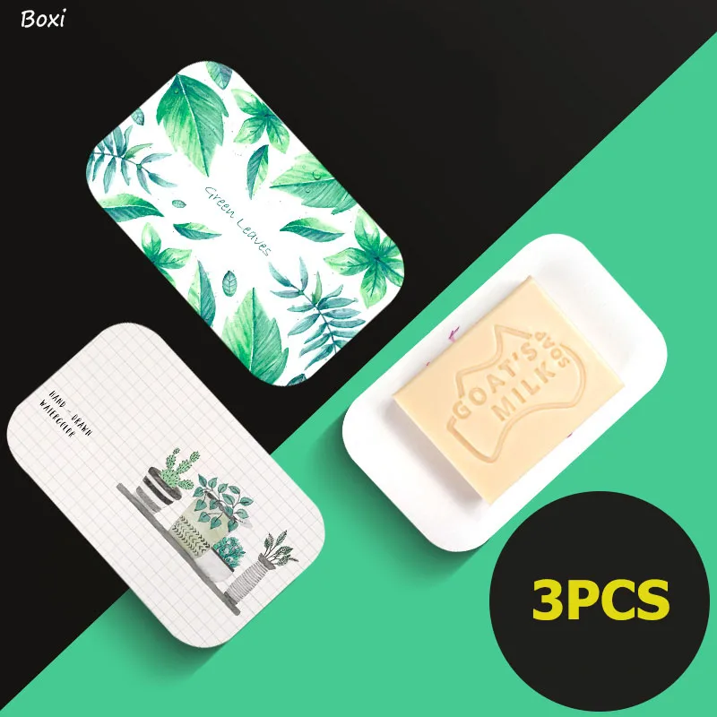 

Boxi 3Pc/Set Creative Diatom Mud Soap Tray Soap Box Bathroom Non-slip Mat Round Water Cup Mat Absorbent Pad Bathroom Accessories