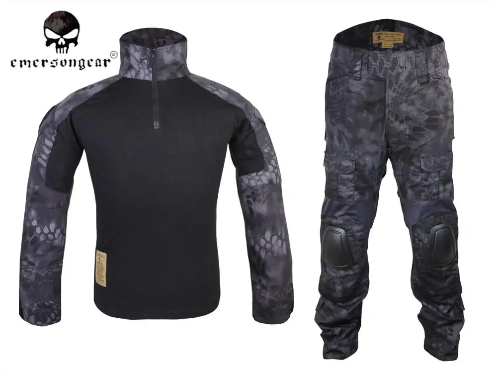 Военная тактическая одежда страйкбол охота EMERSON BDU униформа Combat Gen2 рубашка и брюки колено локоть Pa мультикам черный AOR - Цвет: TYP