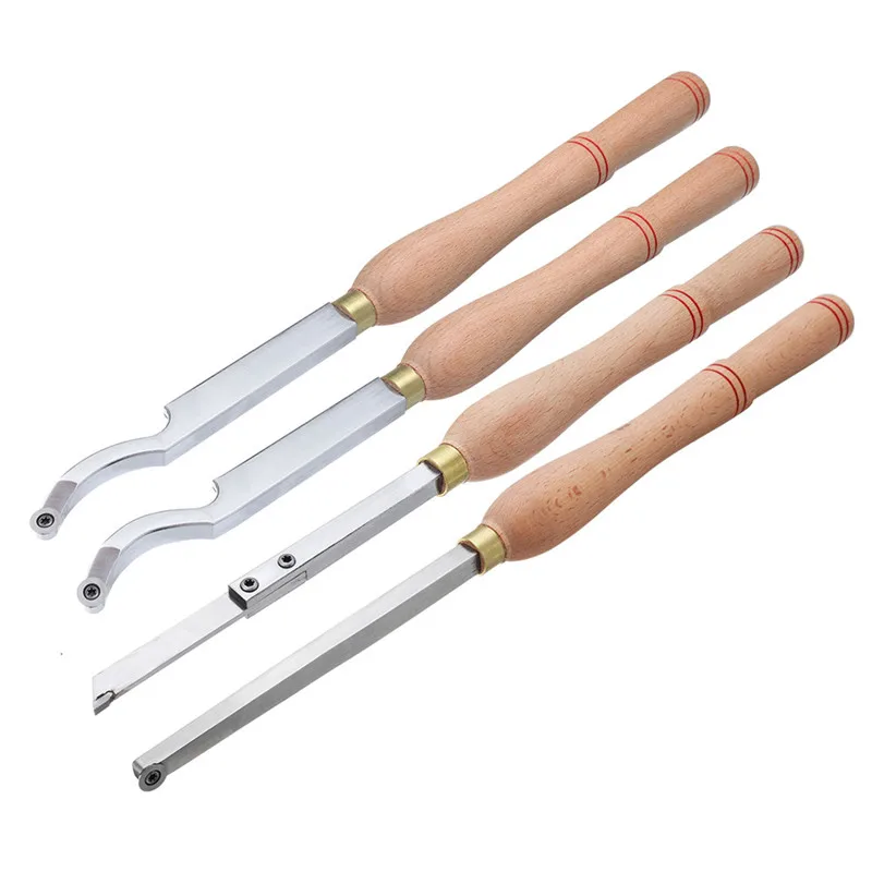 Hollower Wood Turning Tool Hollowing Cutting Lathe Tool With Wood Carbide Inserts And Wooden Handle Durable 4 Types