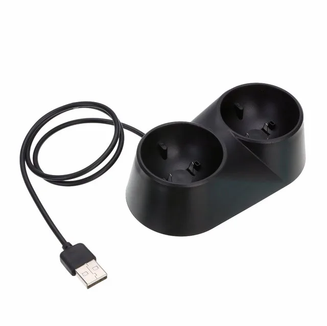 

CLAITE 1pcs Dual USB Controller Charger Dock Professional Game Charging Station Stand For PS4 VR PSVR Move Tool