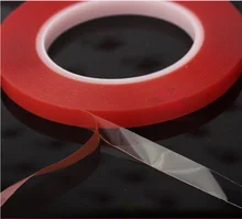 4mm*25M Strong Acrylic Adhesive PET Red Film Clear Double Side Tape No Trace For Phone Tablet LCD Screen Glass