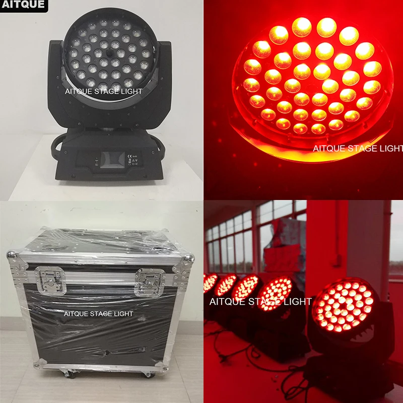 

(4lot+CASE)Dj lighting effect lyre dmx led moving head 36x10w rgbw 4in1 zoom led moving heads light in flightcase