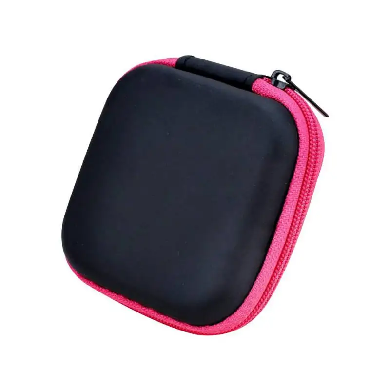 

Colorful Case Bag Square Holder 7.5*7.5*3.5cm Headphones Earphone Cable Earbuds Storage Pouch Clip Dispenser Desk Organizer Bags