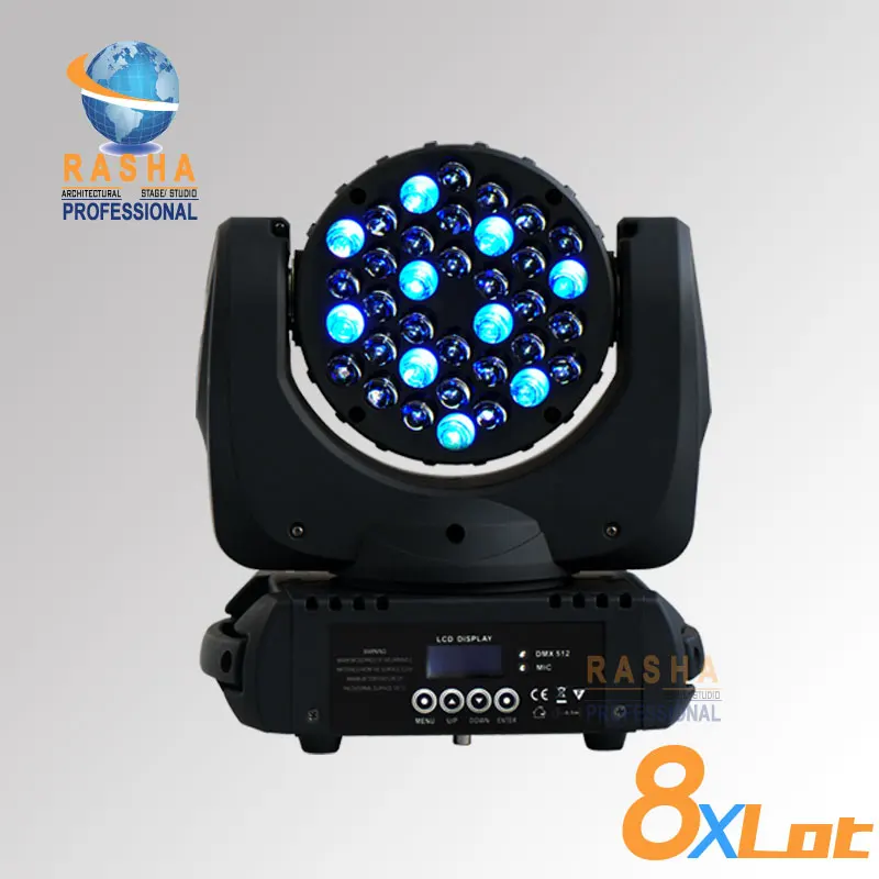 

8X LOT Free Shipping 36*3W RGBW Cree LED Moving Head Beam Moving Head Light Stage Lighting Beam Light