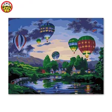 Живопись по номерам художественная краска по номерам воздушные шары, сказки, подарки, любовные подарки, декоративные картины, DIY Цифровая живопись, f