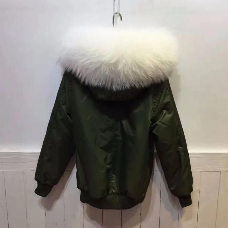 Новая популярная модная стильная зимняя куртка-бомбер опушка из лисьего меха