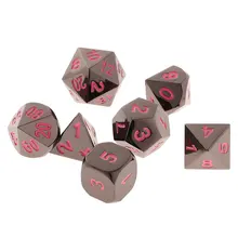7 шт. многогранные игральные кости 15 мм Металл D4-D20 кубики вечерние НАСТОЛЬНАЯ ИГРА Подземелья и Драконы DND MTG RPG игры Творческие игрушки подарок