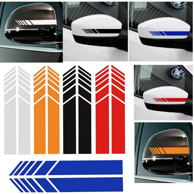 2PCS Car Side Rear View Mirror Stripes Stickers For Car Decor Rearview Mirror Vinyl Car Stickers Car Styling 9449