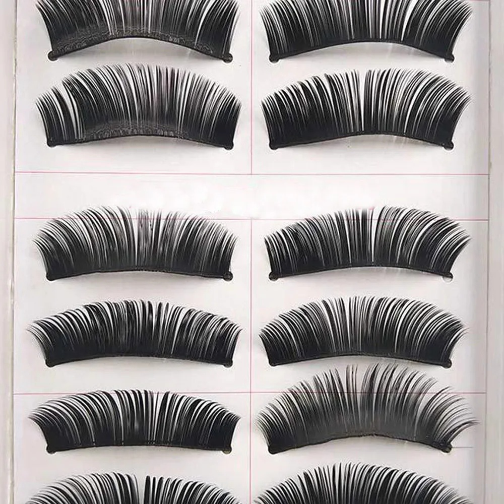 

10 Pairs Double False Eyelashes Natural Thick Crossed Bare Makeup Eyelash Extension Kit Faux Cil Magnetic Lashes Natural #YL10