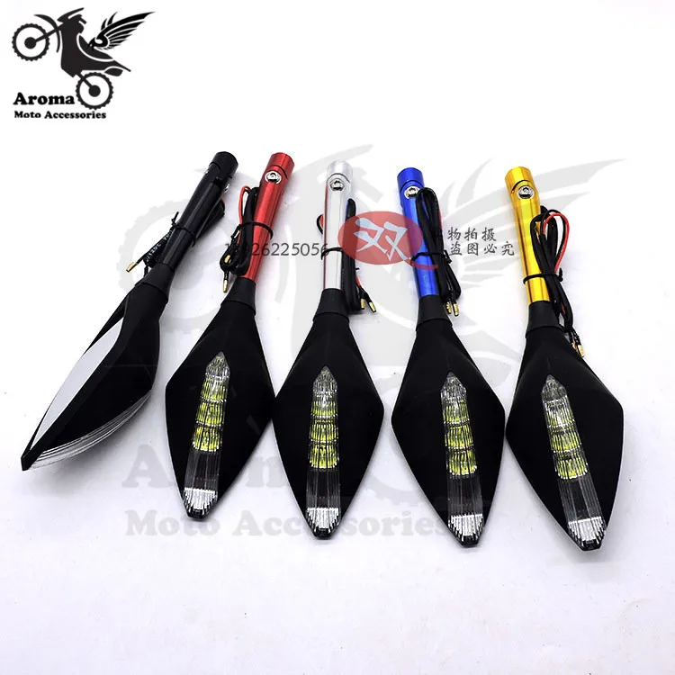 

top quality motorbike rear view mirror CNC motorcyle rearview mirror with turn signal light moto side mirror flasher turn signal