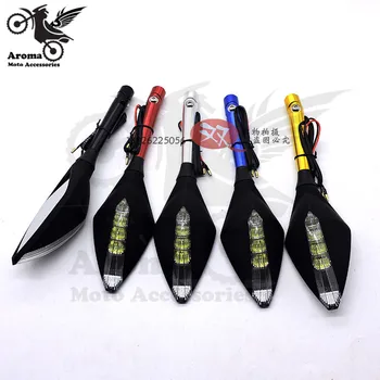 

top quality motorbike rear view mirror CNC motorcyle rearview mirror with turn signal light moto side mirror flasher turn signal