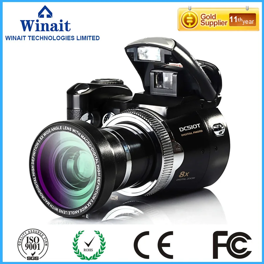 

Winait professional wide angle lens digital camera with 16mp and 2.4" dslr digital video camera (DC-510T)