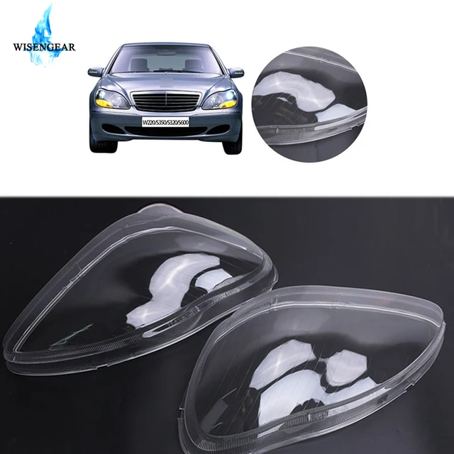 WISENGEAR Left Right Headlight Lens Cover For Mercedes Benz MB W220
