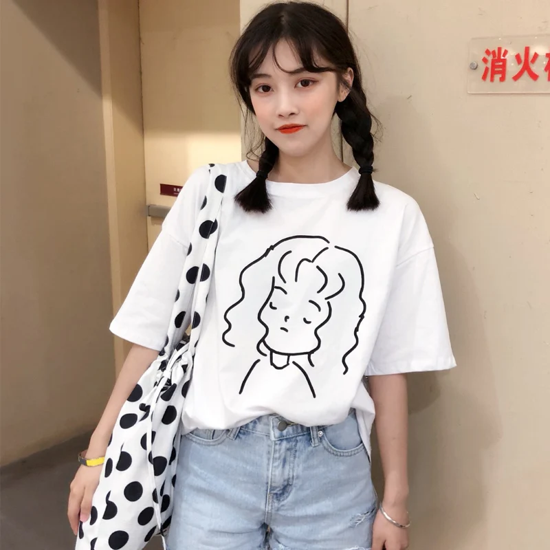Camiseta Mujer 2019 Primavera Verano coreano Camiseta ropa de Mujer Ulzzang Harajuku impreso Kawaii Camiseta de manga corta Mujer Camisetas Camiseta Mujer 2019 Primavera Verano coreano Camiseta ropa de Mujer Ulzzang Harajuku impreso Kawaii Camiseta de manga corta Mujer Camisetas