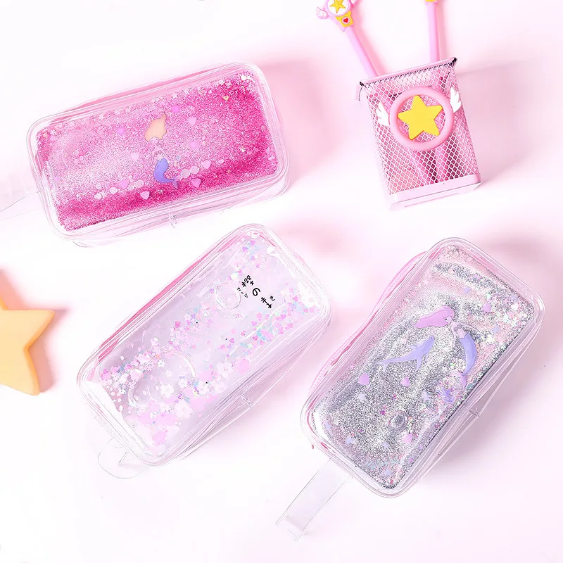 

pencil case Kawaii estuche quicksand kalemlik High capacity trousse scolaire stylo cute school supplies estuche escolar