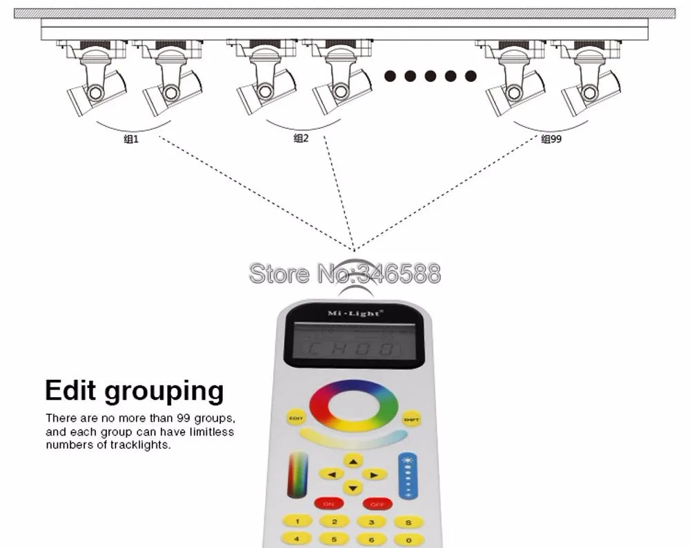 Mi. Светильник FUT090 2,4 ГГц пульт дистанционного управления с ЖК-экраном макс. 99 зон управления Светодиодный светильник для трека или LS1 4 в 1 смарт-контроллер