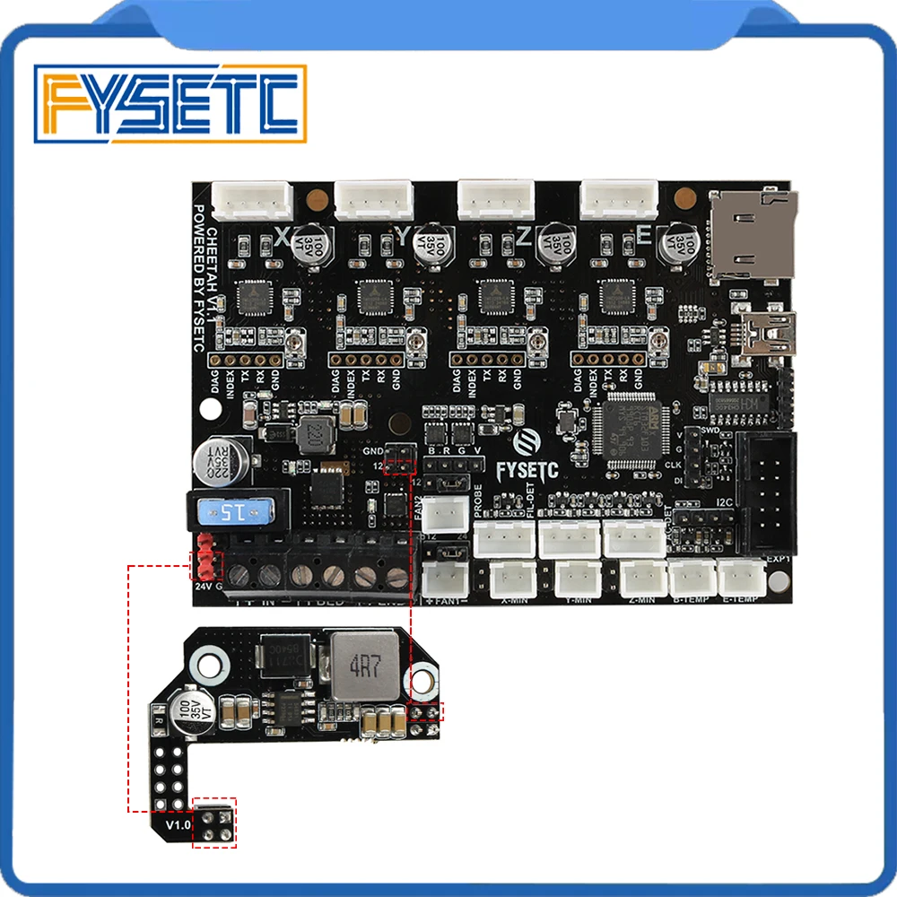 Cheetah аддон 24 В до 12 В Модуль поддержка работает 12 в RGB и вентиляторы для Creatlity CR10 Ender-3 Ender 3 Pro Ender 5 части 3d принтера