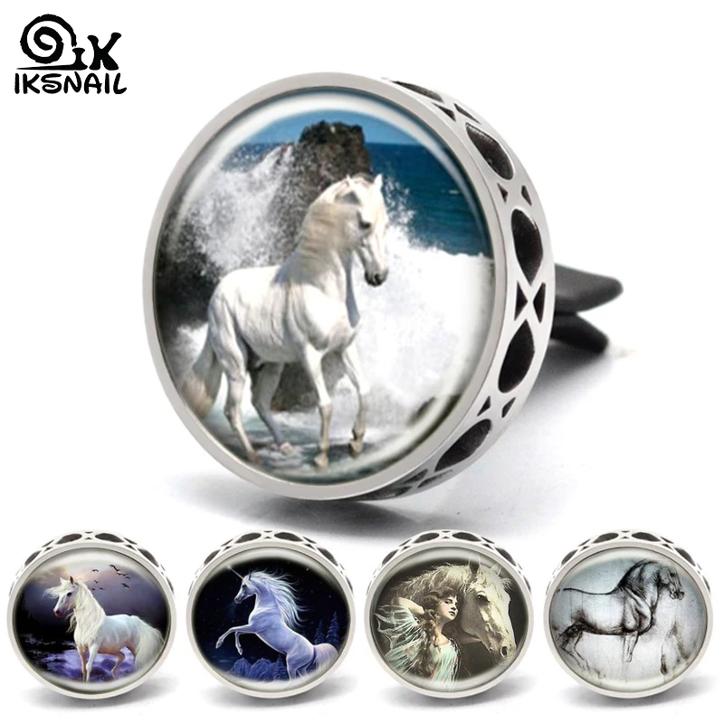 

IKSNAIL Car Air Freshener Stainless Steel Hollow Aromatherapy Essential Oil Clips Car Air Conditioning Air Outlet Perfume Clip