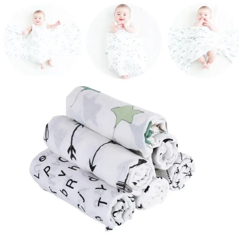 Муслин хлопок детское одеяло покрытия тканей для новорожденных Детское одеяло s Марля банное Полотенца маленьких Обёрточная бумага sleepsack