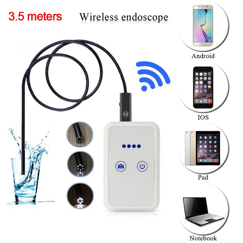 

Gakaki Universal 8mm HD 720P Wireless WIFI Endoscope Camera 3.5M USB Waterproof Camera for Andoird for Iphone PC Borescope