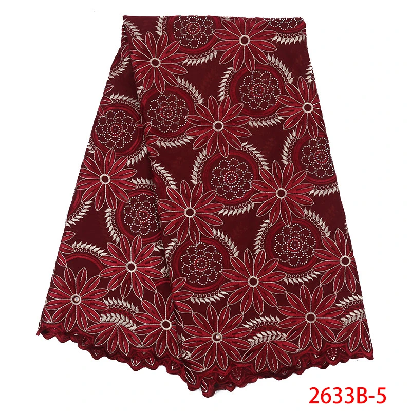 Высококачественная швейцарская вуаль кружева ткани африканская кружевная ткань вышитое французское хлопчатобумажное кружево ткань с камнями для женщин KS2633B-4