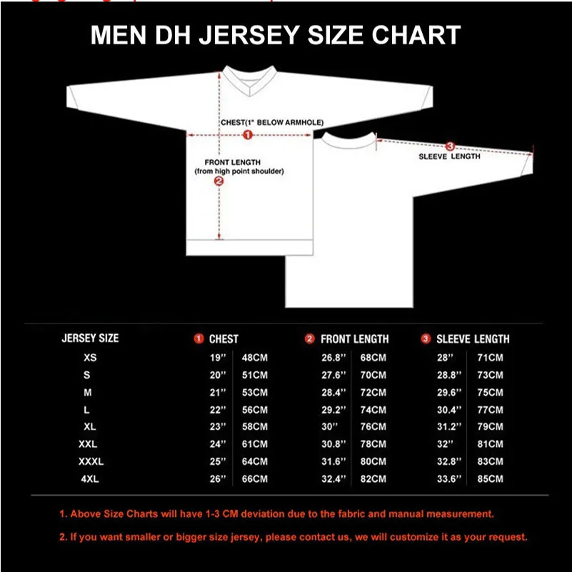 Cycling Jersey Men's Mountain Bike Motocross Jersey long sleeve BMX DH MTB T-Shirt Downhill Tops Sports racing Black white