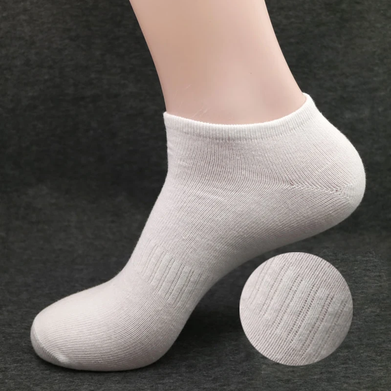 

2018 Cotton1 Lot=10 Pairs Plus Size Slippers Fashion Spring and Autumn Casual Large Shallow Male Socks men meias white black