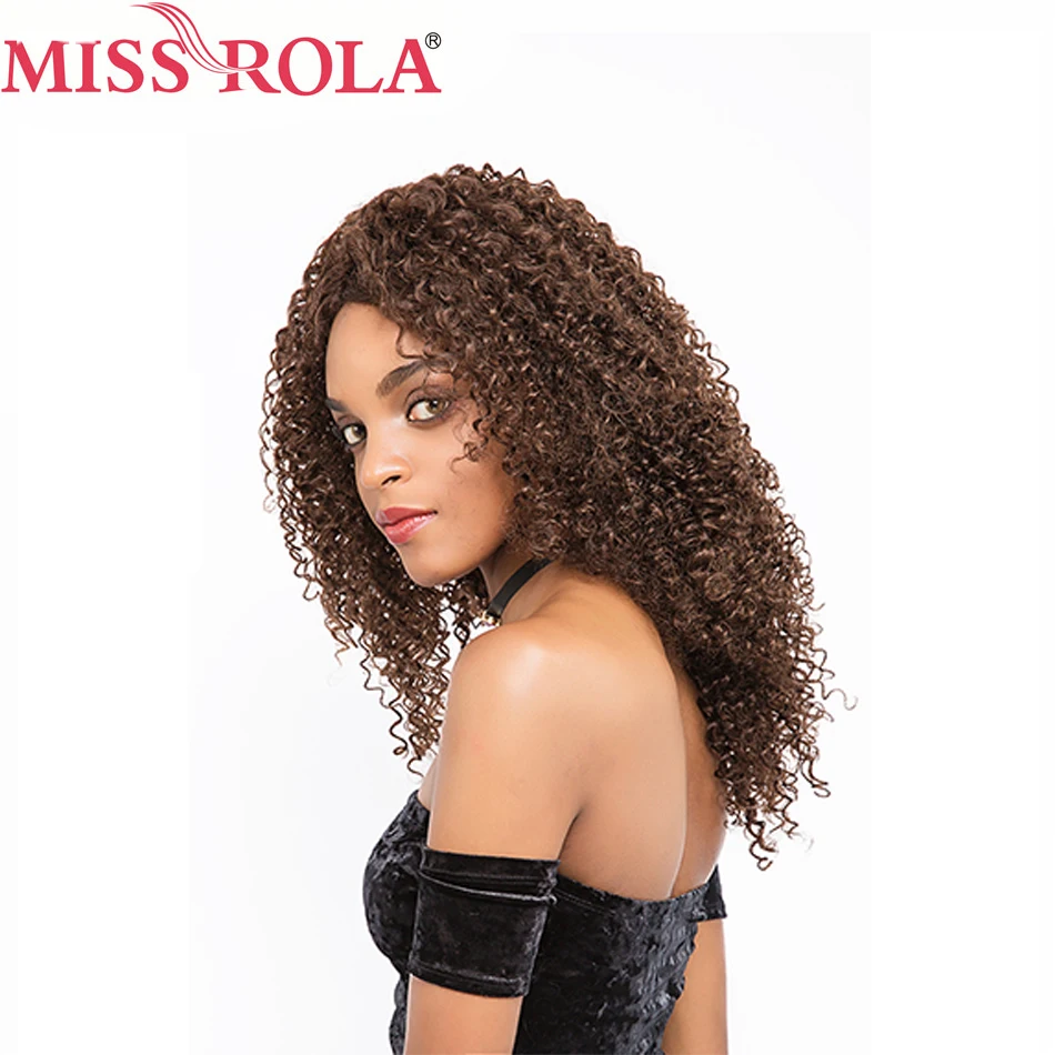 Мисс Рола волос бразильский Парики для черный Для женщин длинные #2/4 kinkly вьющиеся Накладные пряди на кружеве для передней части головы