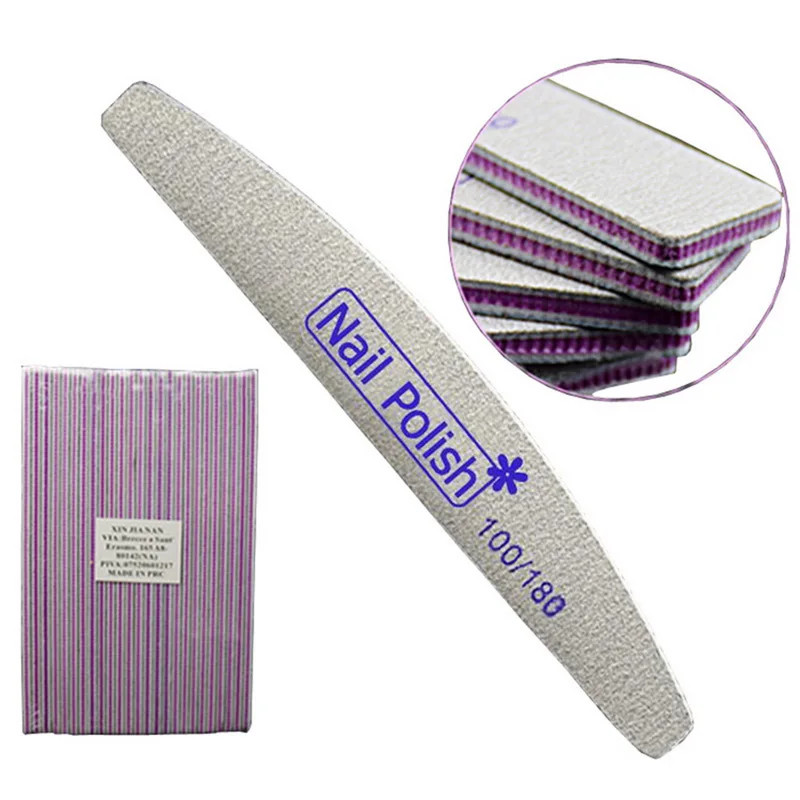 

Professional Nail Files Grey Boat 5Pcs/Lot Nail File 100/180 Sanding Buffer Block Pedicure Manicure Buffing Polish Beauty Tools