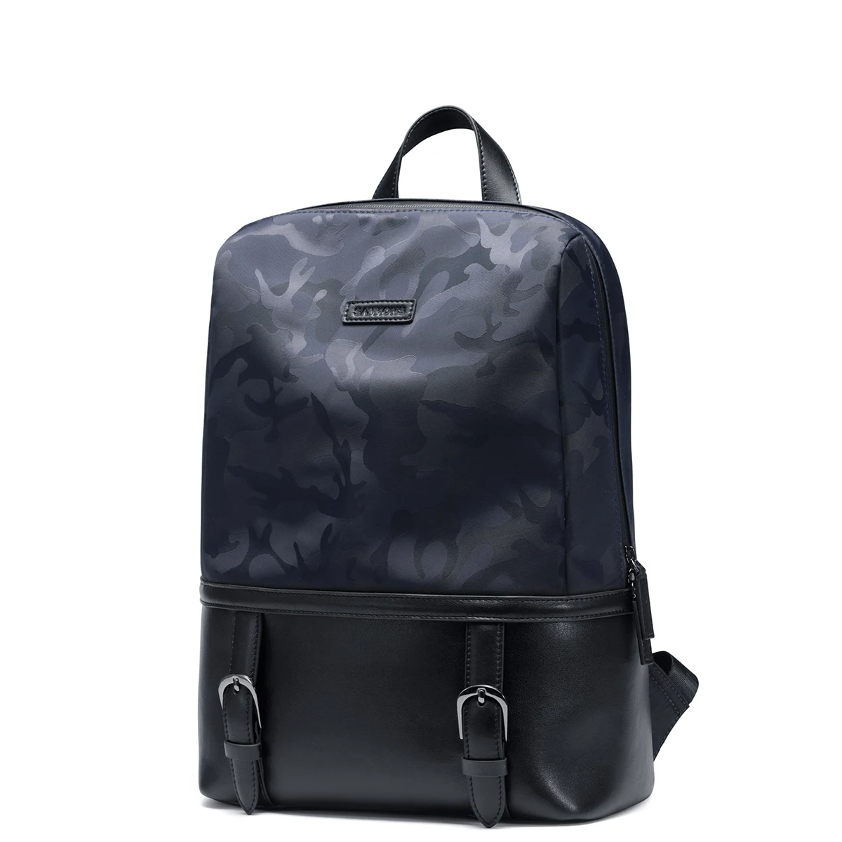 Men Backpacks High Quality Genuine Cow Leather Nylon Camouflage Man