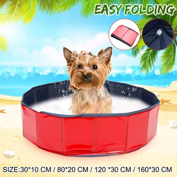 

Large Foldable Round Pet Dog Cat Swimming Pool Bath Pool Bath Tub Portable Outdoor Home Cat Puppy Pet Washer for Dogs Cats Kids