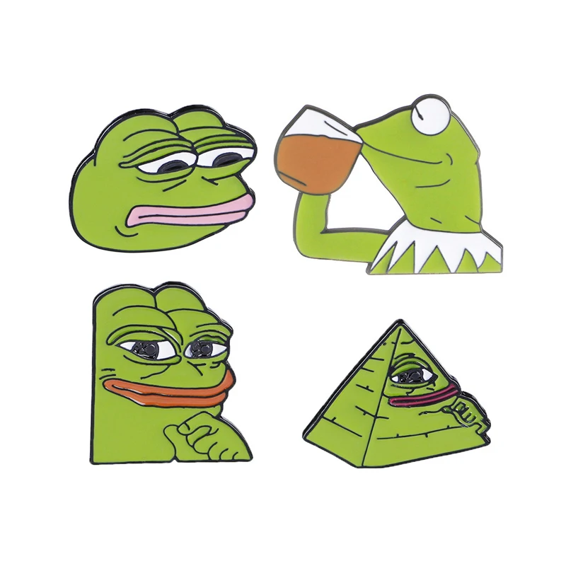 

New Fashion Sad Pepe Frog Brooch Wild Alloy Animal Brooch Green Pin Badge Denim Jacket Shirt Accessories Badge Cute Gift