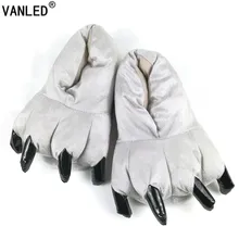 VANLED Maison D’hiver Chaud Patte Pantoufles En Peluche Thermique Coton Doux Drôle Animal De Noël Monstre Griffe Pantoufles Intérieure Plancher Chaussures