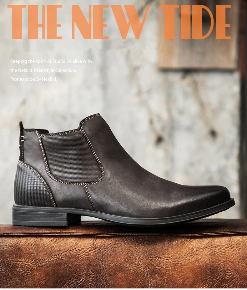DESERT RAM Brand Men's Boots Genuine Leather Oxford Dress Shoes Male British Chelsea Shoe Mens Winter Business Point Footwear (2)