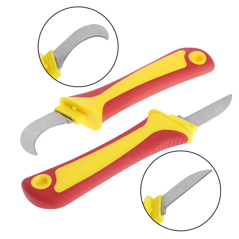 

2018 Electrician Knife Straight/Hook Edge Cutting Off Tool Repairing Tool Plastic Handle W-store Oct19-F