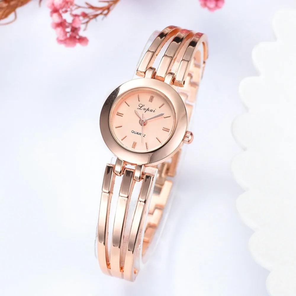 Lvpai Брендовые женские часы-браслет роскошные часы из розового золота женские модные повседневные Кварцевые часы Женские часы reloj mujer