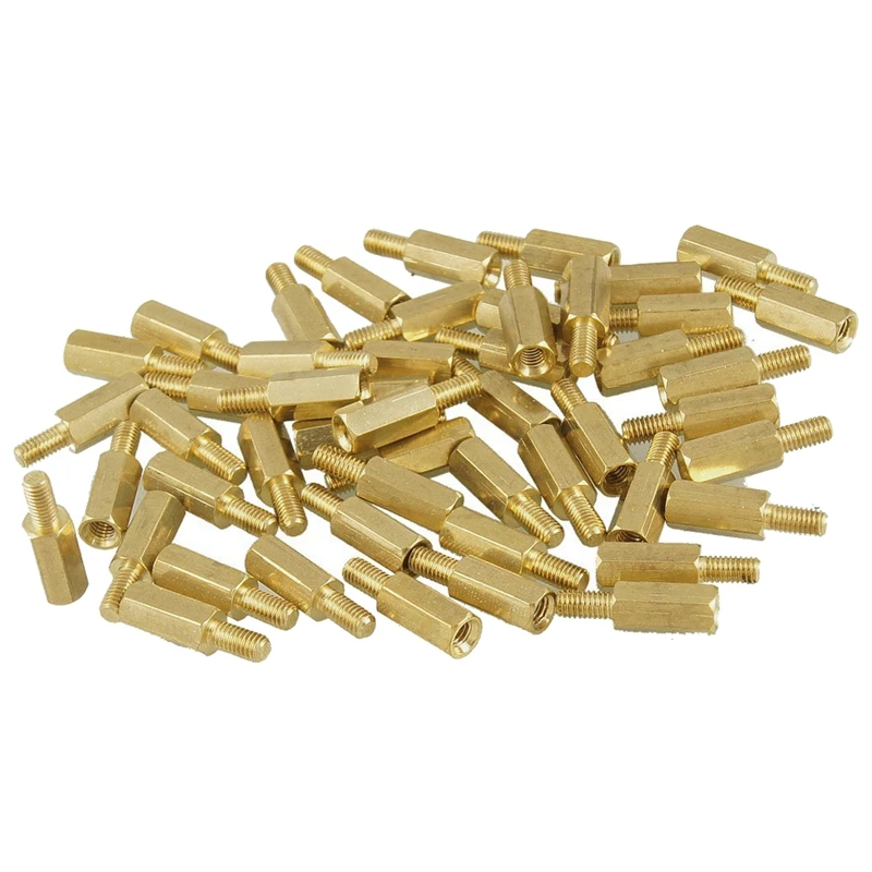 

50 Pcs M3 Male x M3 Female 11mm Length Brass Screw Thread PCB Stand-off Spacers