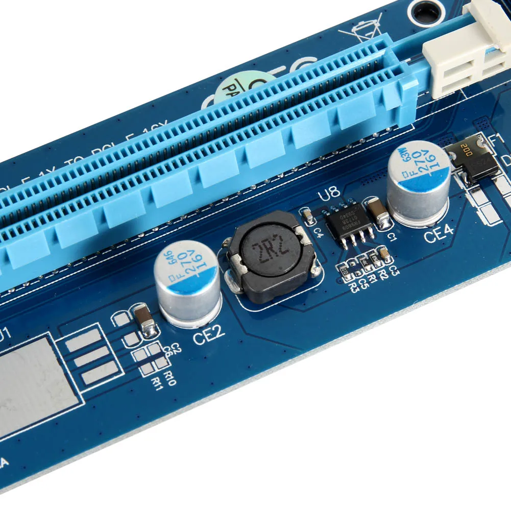 Горячая PCI Express Riser Card E 6Pin 1x к 16x расширитель с USB 3 0 кабель для передачи данных +