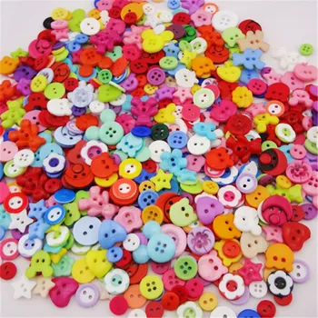 

10/50/100pcs Love Heart Round Star Shaped Resin Sewing Buttons Random Mixed Solid Color Scrapbooking DIY Crafts Accessories PT98