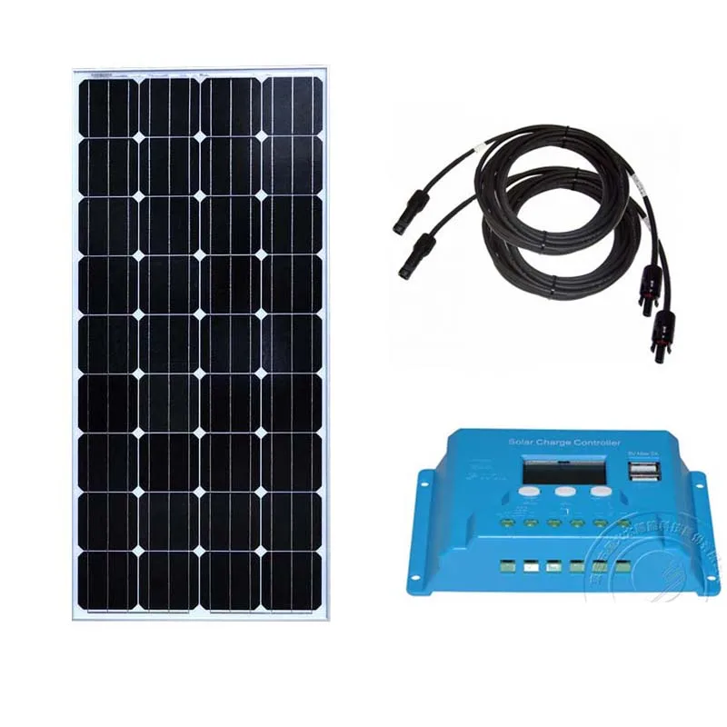 Solar Kit 12v 150w Solar Charge Controller 12v/24v 10A LCD  Portable Phone Battery Charger Caravan Car Camp Motorhome 