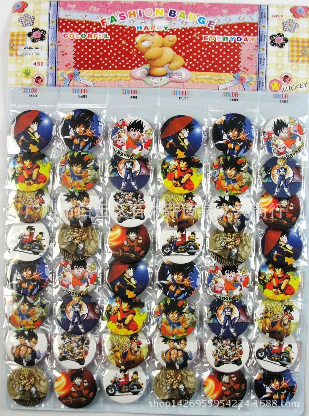 

48pcs/lot of dragon ball badge, party gift bag decoration brooch, party favor decoration brooch