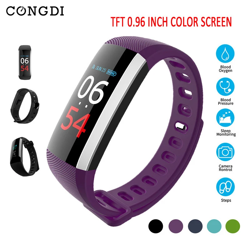 

Congdi R19 Color LCD OLED Screen Smart band Blood Pressure Heart Rate Monitor Fitness Tracker Blood Oxygen Bracelet message push