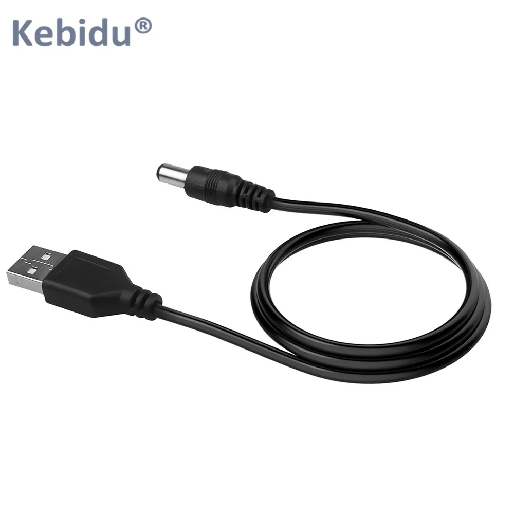 Kebidu 1 шт. USB порт на 5 5x2 мм в постоянного тока разъем для кабеля питания черный