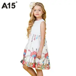 A15 платья для девочек вечерние и свадебные летние платья 2018 Высокое качество Детские платье принцессы для детей, белое Размеры на возраст 3