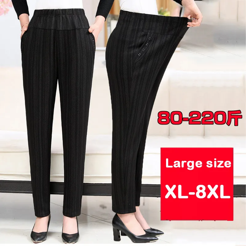 

Large Size XL-8XL Women's Casual Harem Pants Spring Summer Fashion Loose Female Stretch High Elastic Waist Trousers Black R877
