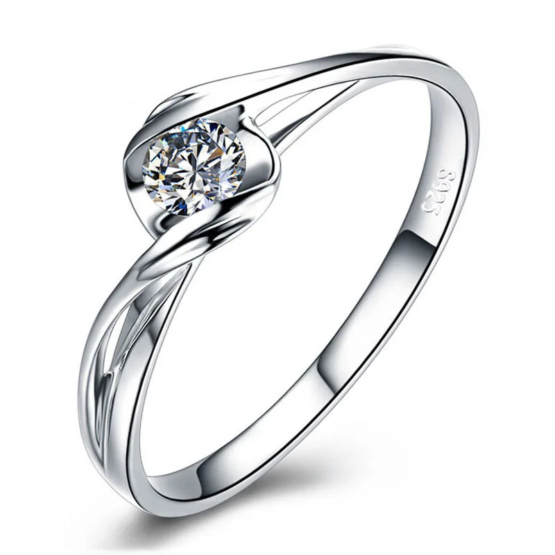

Engagement Ring Women Cubic Zirconia Brilliant Round Cut Anniversary Infinity Ring Genuine 925 Sterling Silver Solitaire Ring